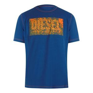 Diesel Mens Logo Cotton T-Shirt / Ensign Blue